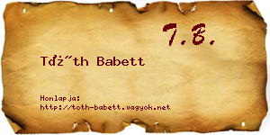 Tóth Babett névjegykártya